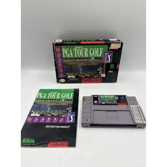 PGA Tour Golf Super Nintendo SNES Complete with Manual VTG Video Game - Picture 1 of 14